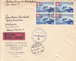 SLH SF 39.2 f, Bern, mit SBK 224 im 4er-Block