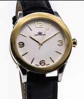 NEU!Elegante Optima Uhr, Goldlünette+ Indizes, 2J.Garantie