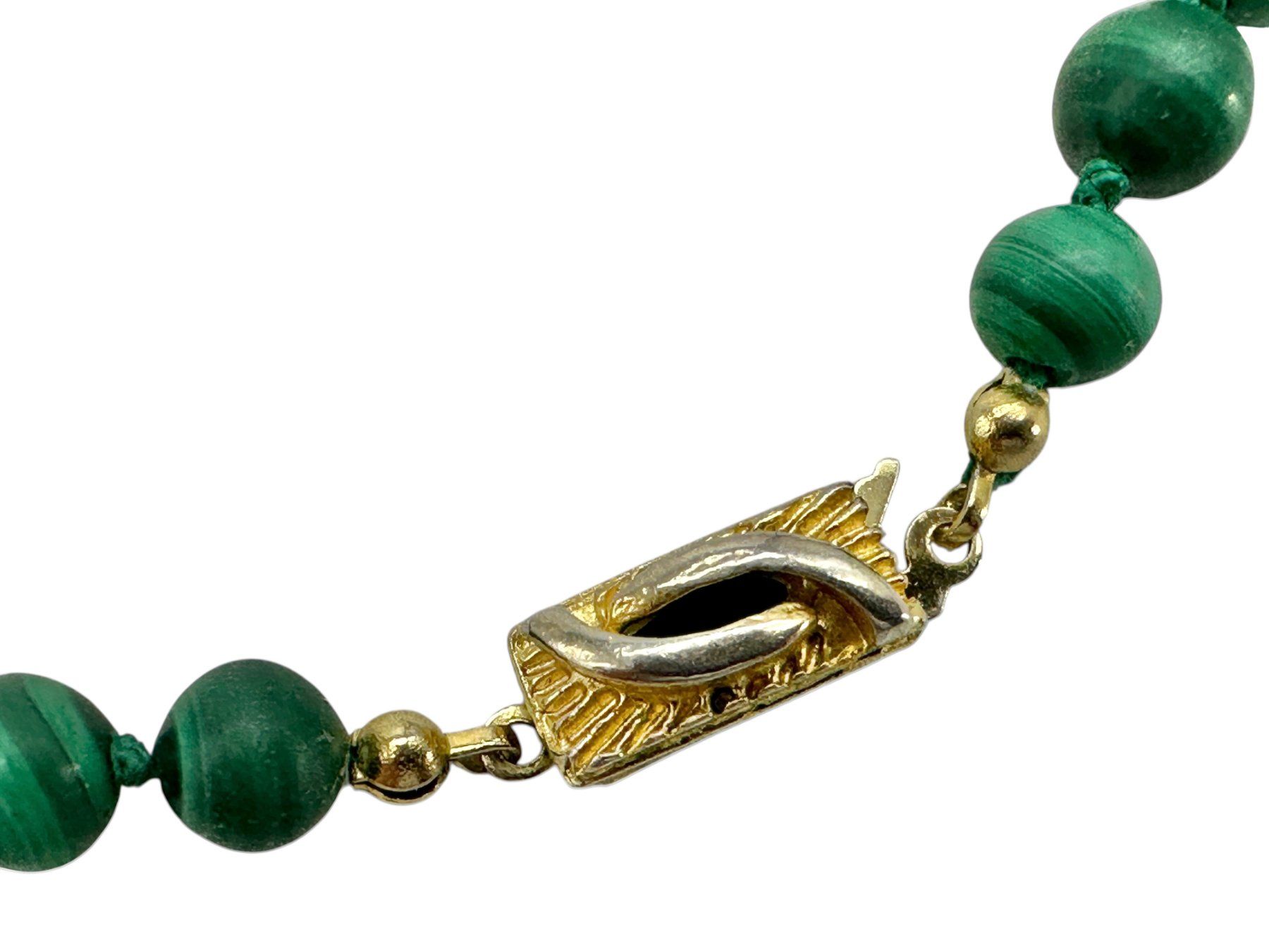 Catenine: Superbe Collier de perles en malachite véritable. L: 67.5 cm – Usato da Morges venduto da DidisLuxeFinds 6