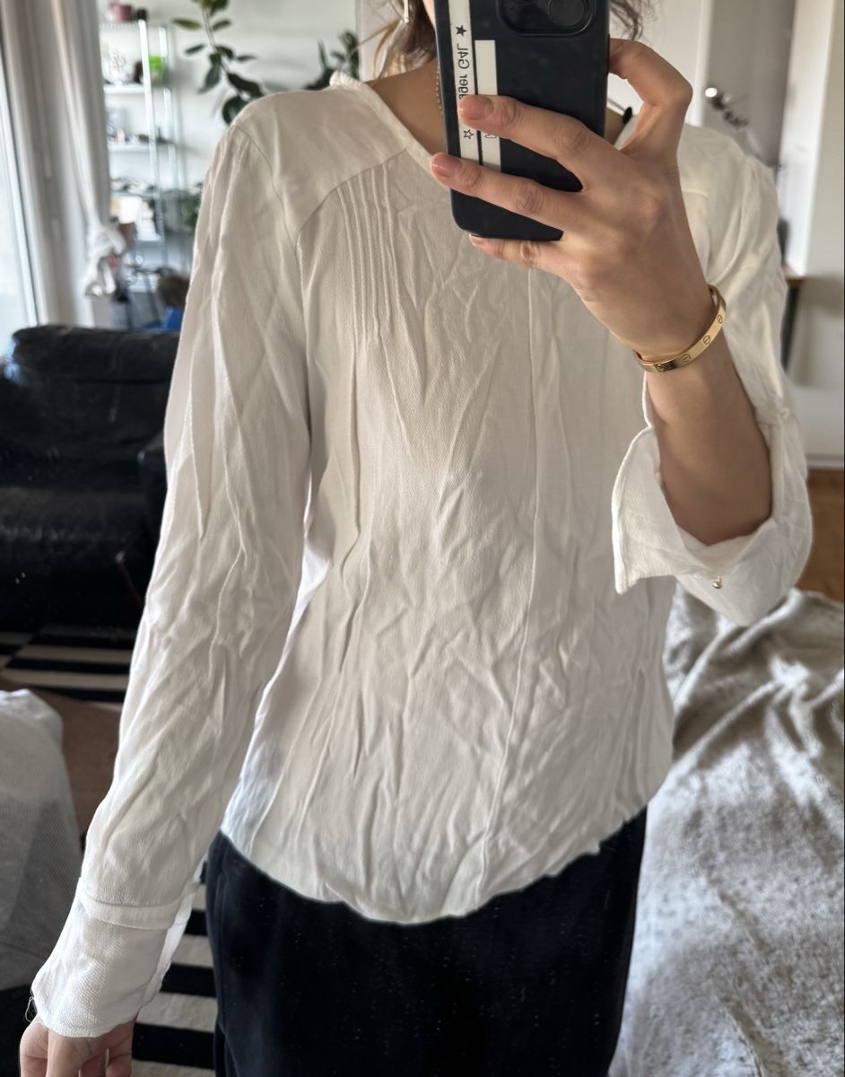 Zara Camicette: Zara Basic White Long Sleeve Blouse – Usato da Zürich venduto da forestF4iry