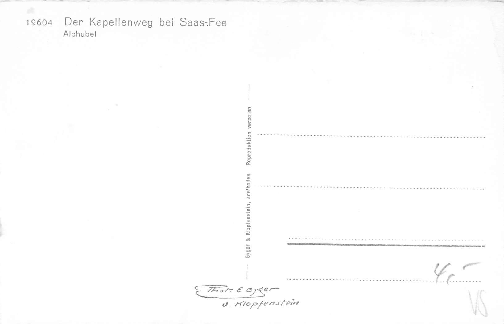 Cartoline postali: Saas Fee Der kapellenweg – Usato da Biasca venduto da Blenio71 1