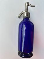 Soda siphon Schiessle blau Glas Metall Vintage antik
54