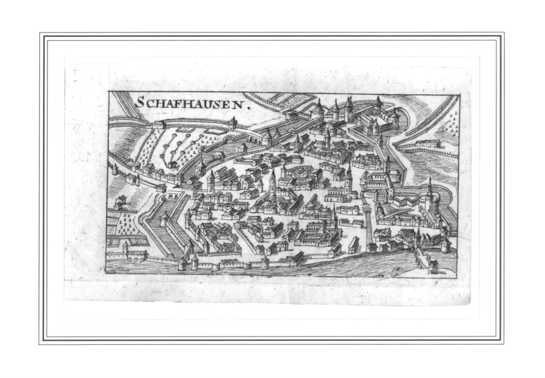 Incisioni: Schaffhausen Kupferstich von Riegel – Usato da Rafz venduto da Helvet32