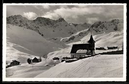 AK Arosa, Bergkirchlein mit Erzhorn