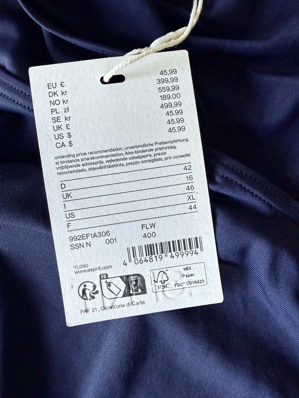 Esprit Costumi da bagno & Bikini: ESPRIT, Badekleid, Grösse 42, Farbe Dunkelblau – Nuovo e nell'imballaggio originale da Rudolfstetten venduto da gst_g7xl 5