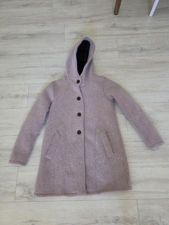 Damen Mantel rosa Kapuze Made in Italy Gr S neuwertig