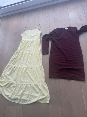 Sommer Set: Gelbes Kleid & Strickkleid, Grösse 36.