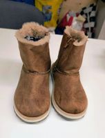 Warme Winterstiefel Gr. 23, Braun Wildlederoptik Zara Baby