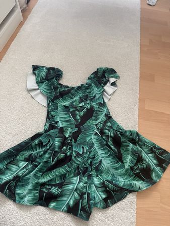 Damen Jumpsuit mit Blattmuster grün