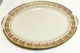 Schale oval Porzellan weiss Langenthal 1952 Dekor Gold TOP