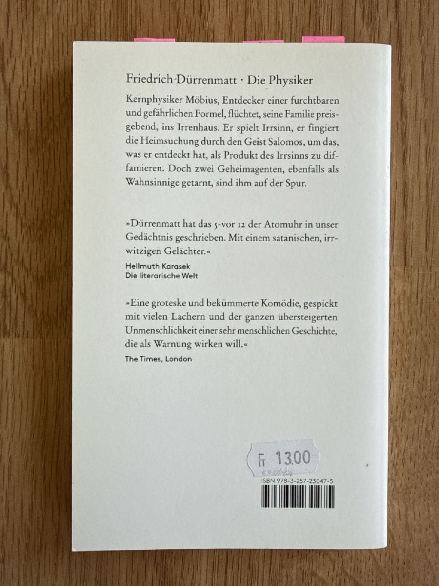 Bücher: Die Physiker - Friedrich Dürrenmatt Diogenes – Gebraucht aus Gränichen von cat_lady 1