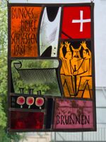Wappenscheibe/Bleiglasbild  Bundesbriefschiessen 1981Brunnen