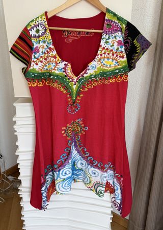 Desigual Damen Sommerkleid rot bunt gemustert Gr. M