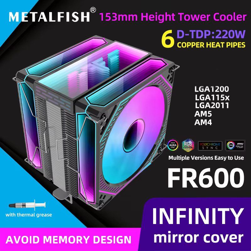 Composants électroniques: 220W Intel-AMD RGB CPU Cooler – D'occasion à Genève par Rally022