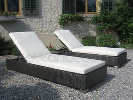Designer Rattanliege Set "Cannes" - 5tlg - braun NEU und OVP