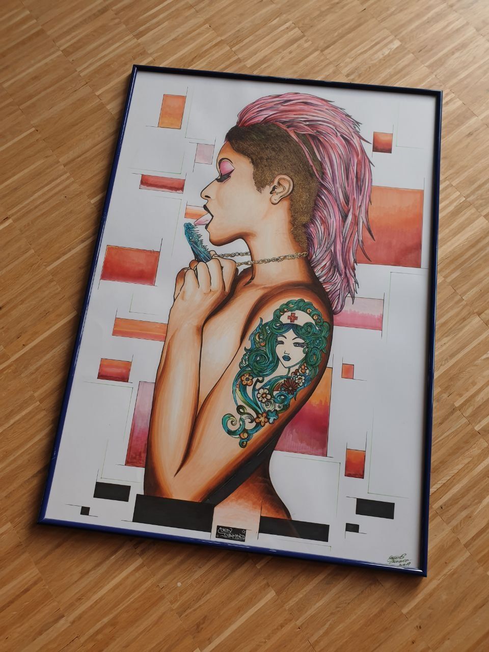 Gemälde: Original Skin Diamond Illustration Artwork Sweedgraffixx – Neu (gemäss Beschreibung) aus Urnäsch von Nakamotix 5