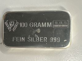 100g Silberbarren Schweizerischer Bankverein