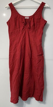 schönes rotes Kleid aus Leinen/Viskose