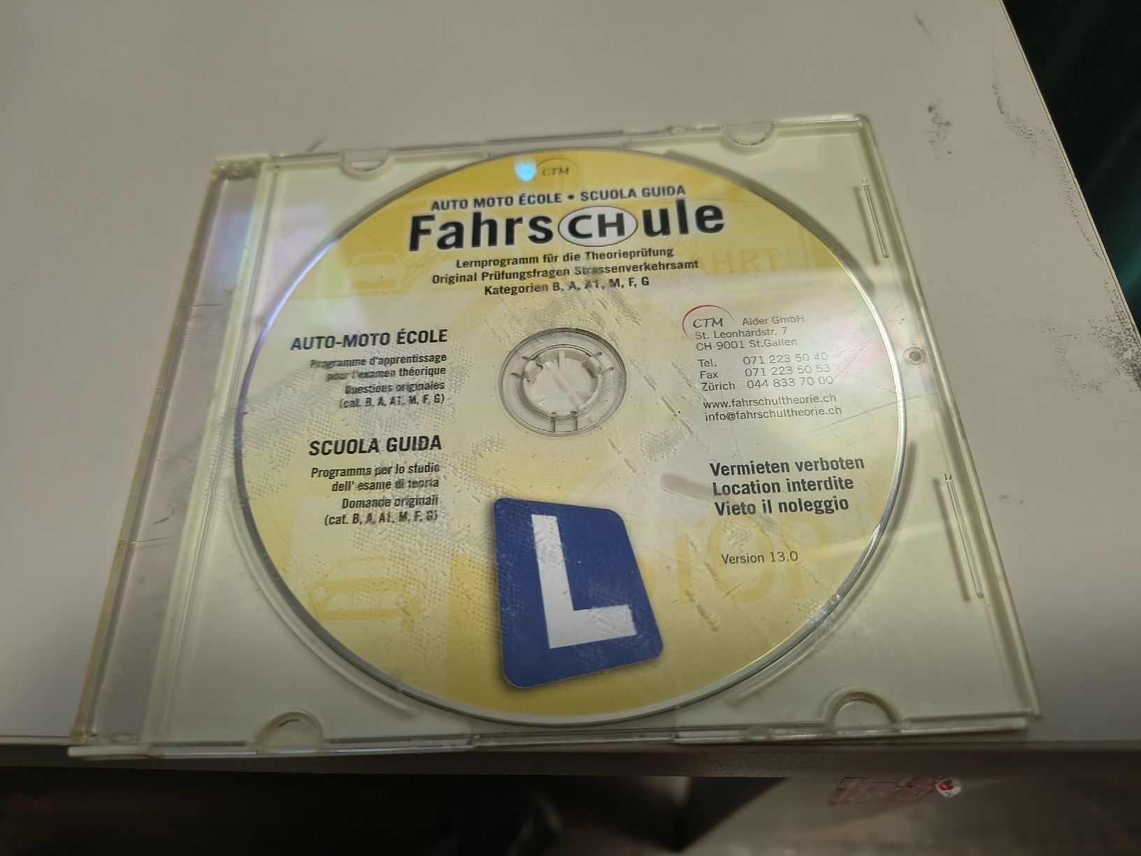 CDs: CD programme théorie auto-moto CTM version 13.0 occasion. – Gebraucht aus Delémont von Doreenlou