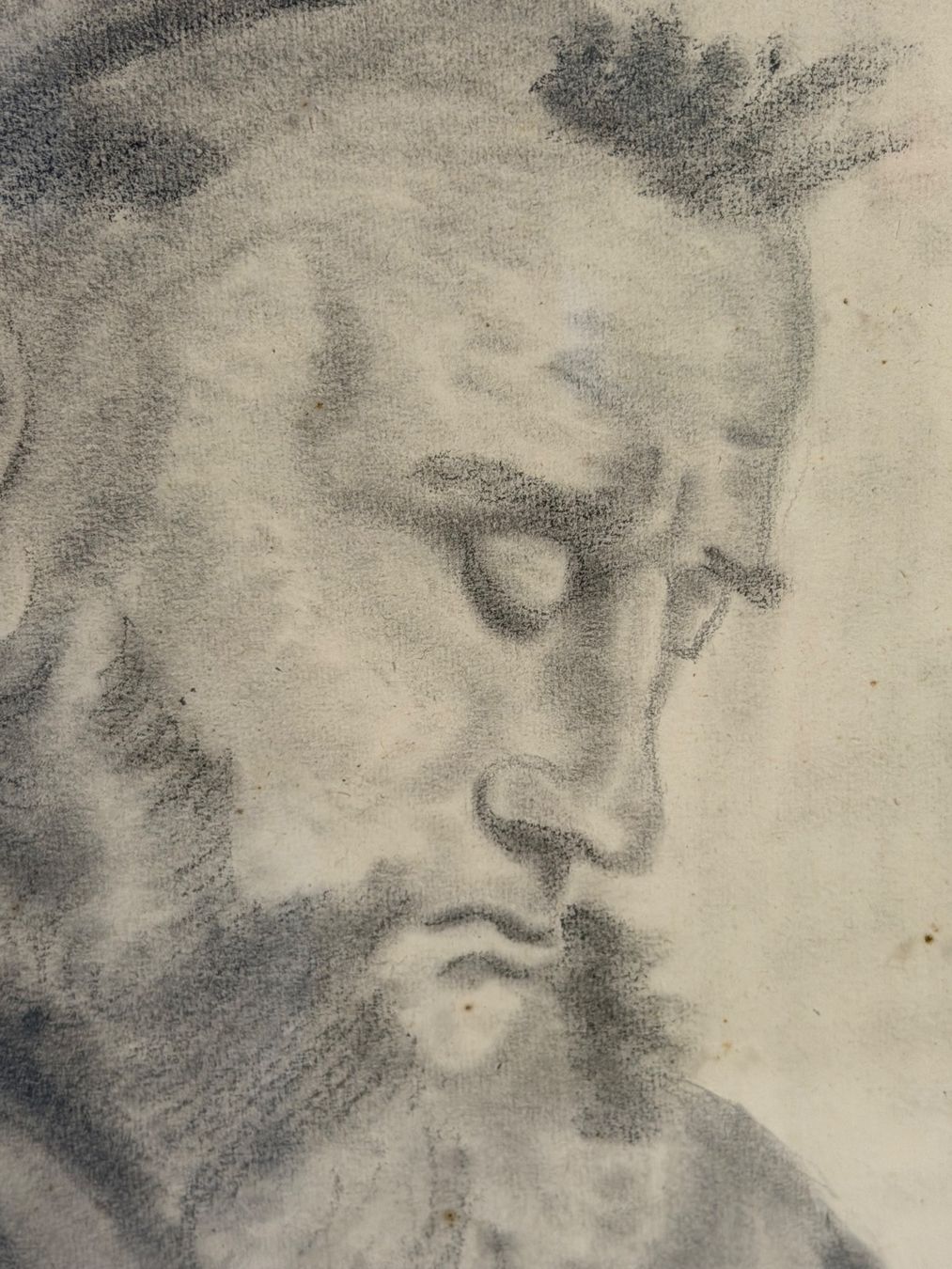 Dipinti: Vintage gerahmte Bleistiftzeichnung eines Mönchs, Wandkunst – Usato da Basel venduto da PAUL_ART 5