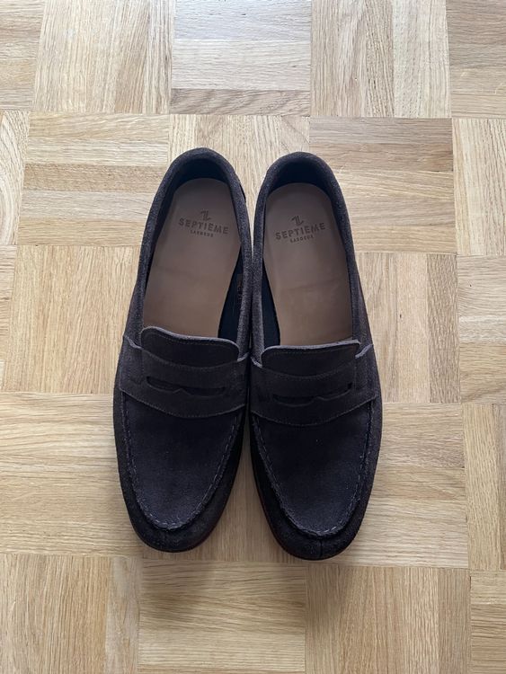 NEU Dunkelbrauner Wildleder / Velours Penny Loafer + Gürtel (Neu ...