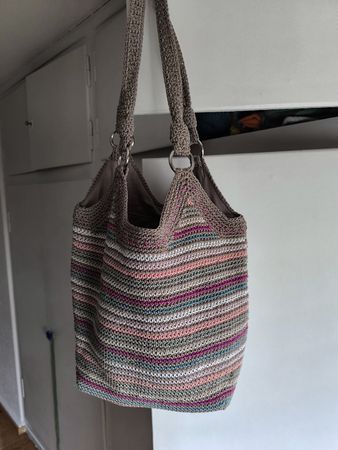 THE SAK Markentasche,beige gestreift,crochet