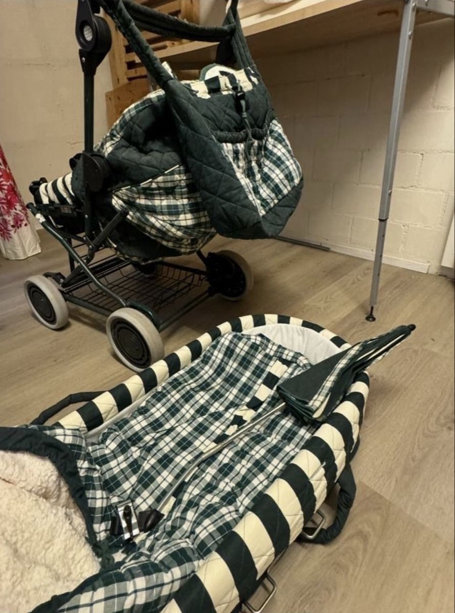 Carrozzine: Kinderwagen Set Grün Kariert – Usato da Zürich venduto da annalinda1998 2
