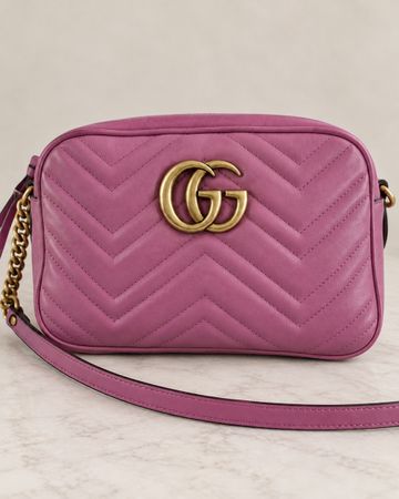 Gucci Marmont Tasche Leder violett guter Zustand