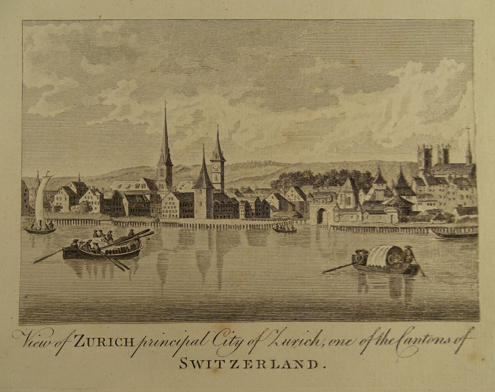Incisioni: ZÜRICH, KUPFERSTICH 1798 – Usato da Grüningen venduto da Kartensammler 1