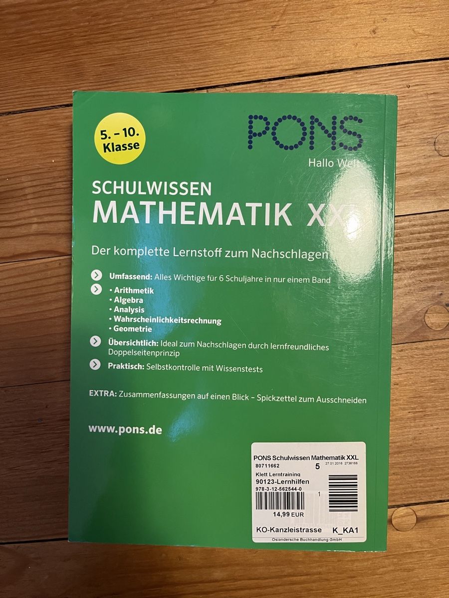 Libri: Schulwissen Mathematik XXL – Nuovo (secondo la descrizione) da Winterthur venduto da Milly_z9 2