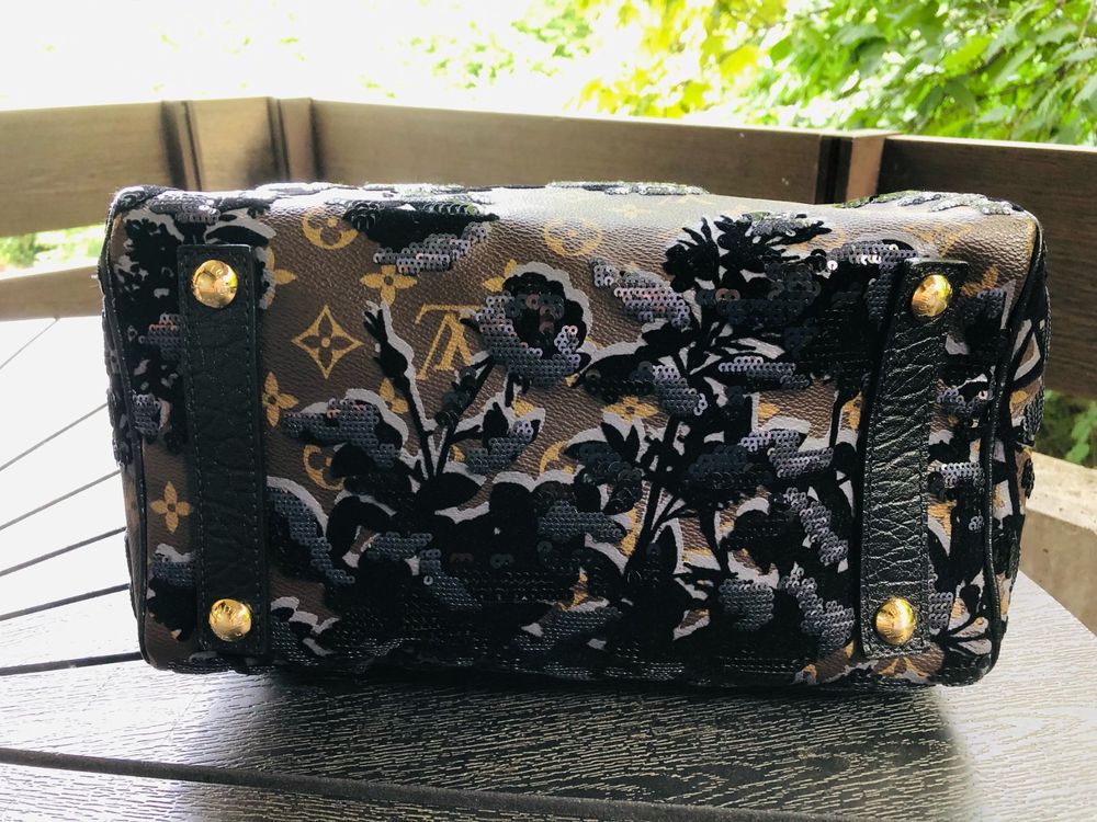 Louis Vuitton Black Monogram Fleur de Jais Carrousel Bag