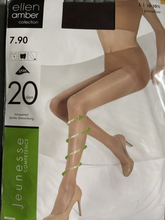 2 Paar Strumpfhose 20 Den transparent L 10-101/2 paradiso