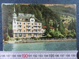 WEGGIS LU AK HOTEL LÜTZELAU VOM WASSER AUS GESEHEN 1910 BUGS