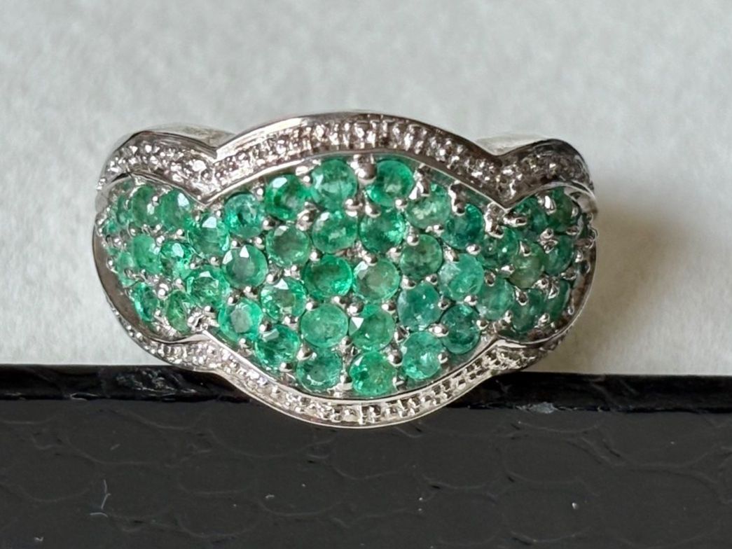 Bagues: Smaragd Ring, Silber 925, Gr. 60 – Neuf (Voir description) à Brugg AG par lau_9rvy