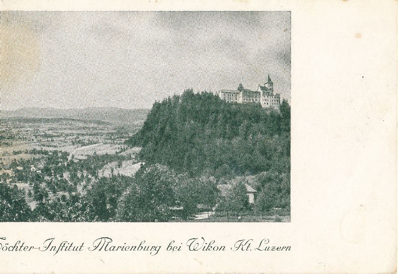 Cartoline postali: Wikon -Töchterinstitut Marienburg + 1934 – Usato da Emmenbrücke venduto da teestube