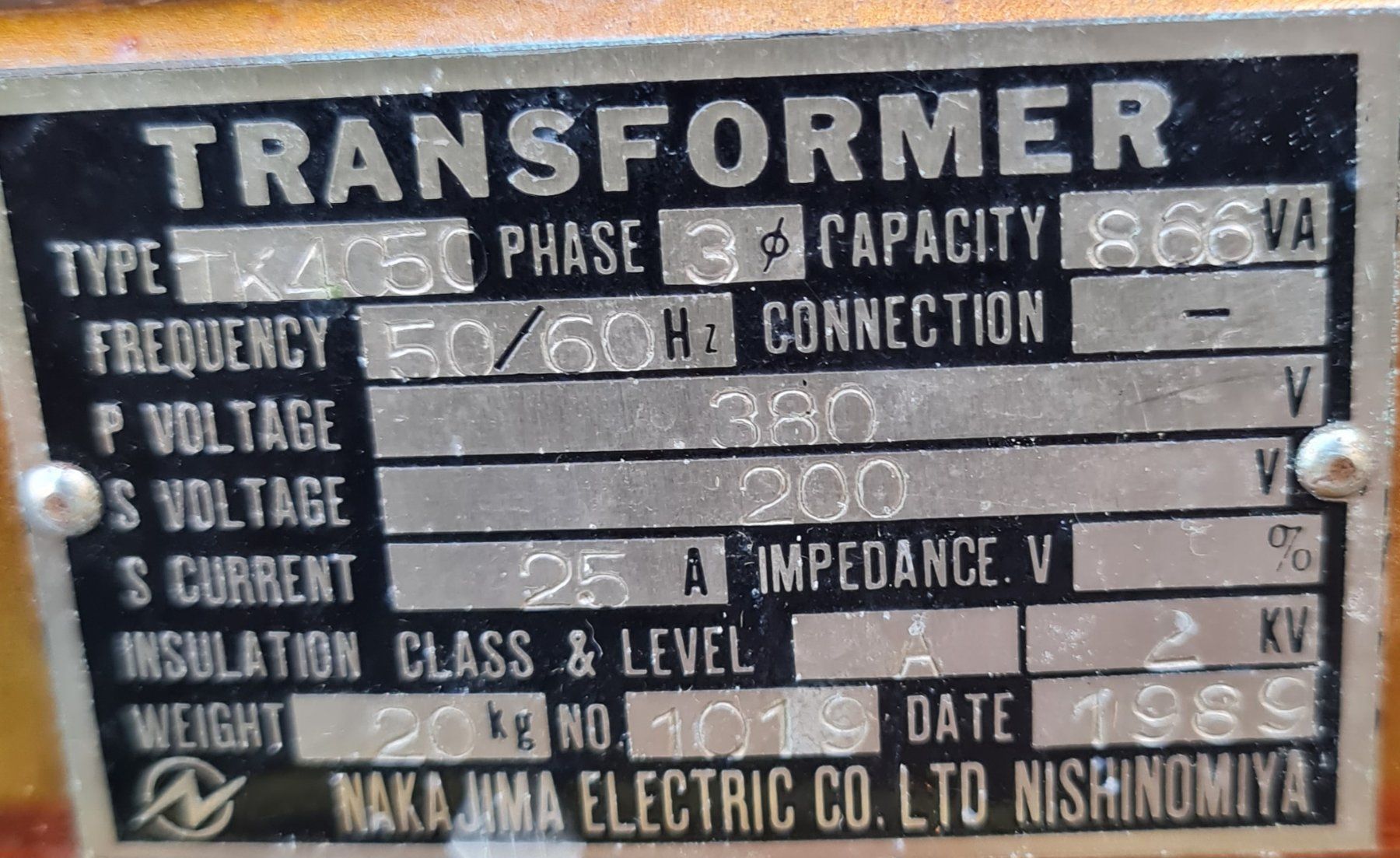 Stromzufuhr: Dreiphassig Transformator 380V auf 200V/25A gebraucht – Gebraucht aus Horw von Arta20000 3