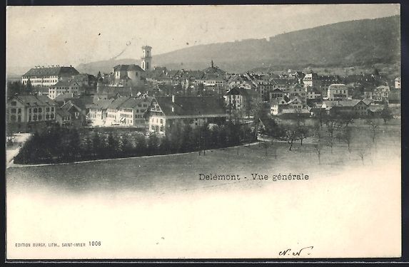Ansichtskarten: AK Delémont, Vue générale, 1901 – Gebraucht aus Berlin von bartko-reher