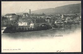 AK Delémont, Vue générale, 1901