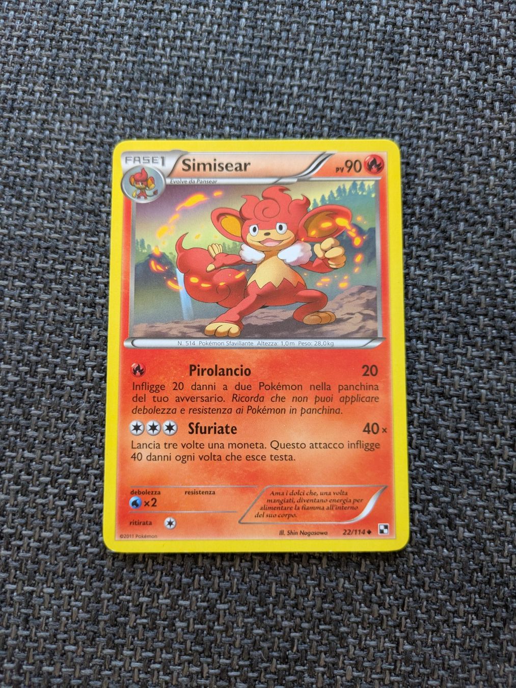 Pokémon Sammelbilder & Trading cards: SIMISEAR, BLACK & WHITE, BLW22, UNC, 2011, ITA, GD – Gebraucht aus Losone von AlpineLayer