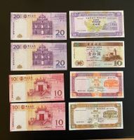 8 Banknoten alle bankfrisch