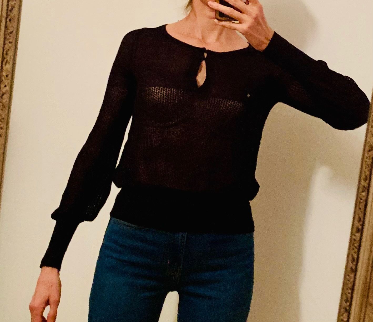 Mango Maglioni & Felpe: Schwarzer Pullover mit Ballonärmel von Mango, Grösse M – Usato da Maienfeld venduto da mar_59mb 1