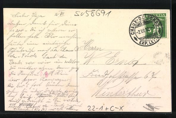 Cartoline postali: La Chaux-de-Fonds, La Synagogue et le Co – Usato da Berlin venduto da bartko-reher 1