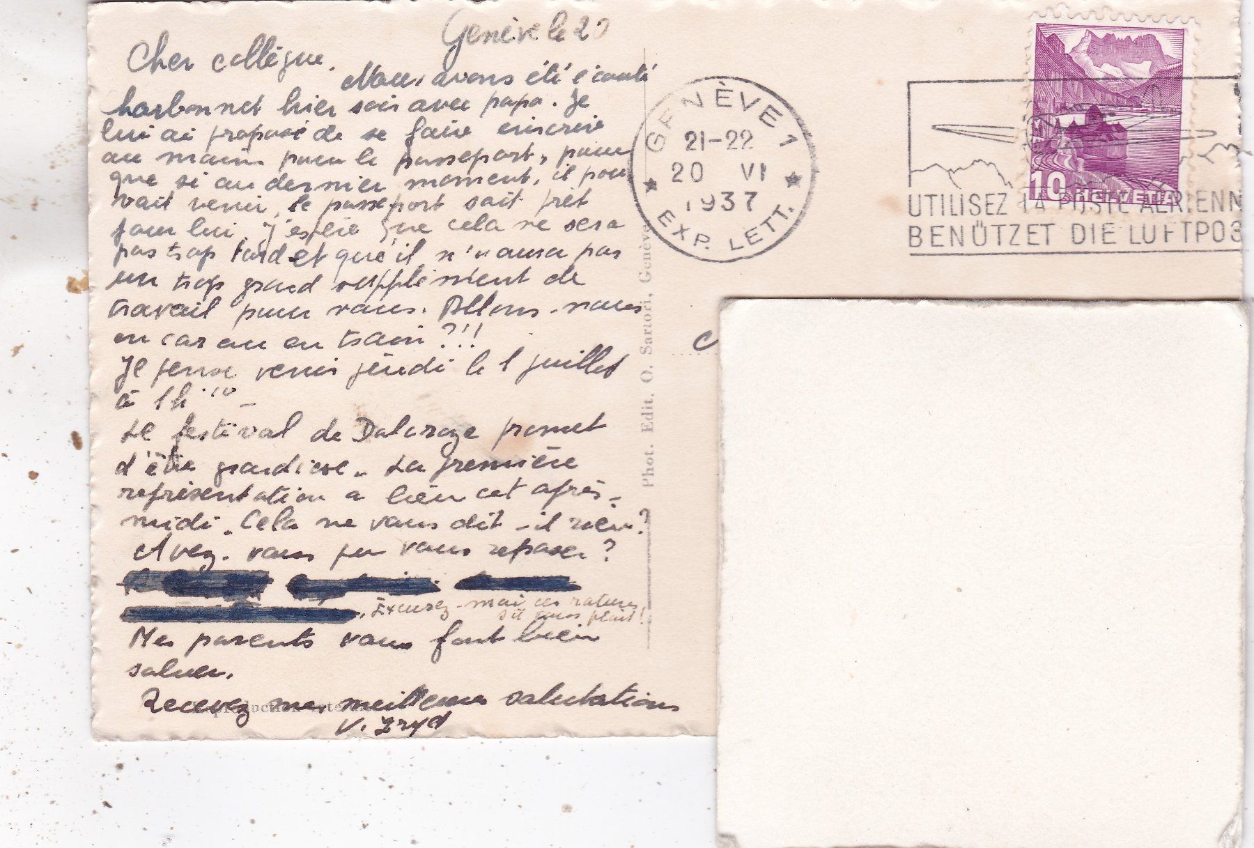 Cartoline postali: Genève Place Neuve 1937 – Usato da Herisau venduto da Lisegrat2008 1
