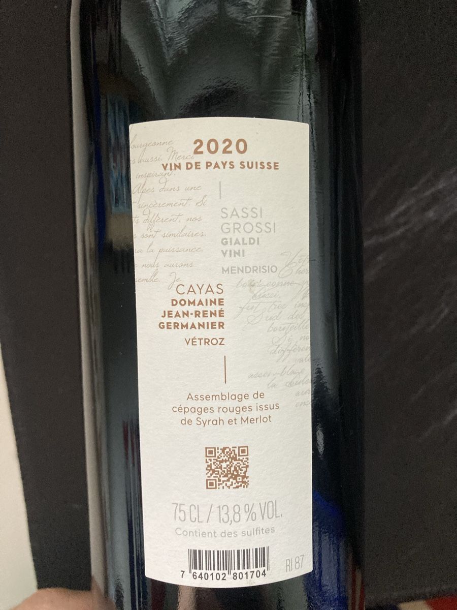 Vino: Sassi Cayas 2020 – Nuovo e nell'imballaggio originale da Erde venduto da Guix1892 1