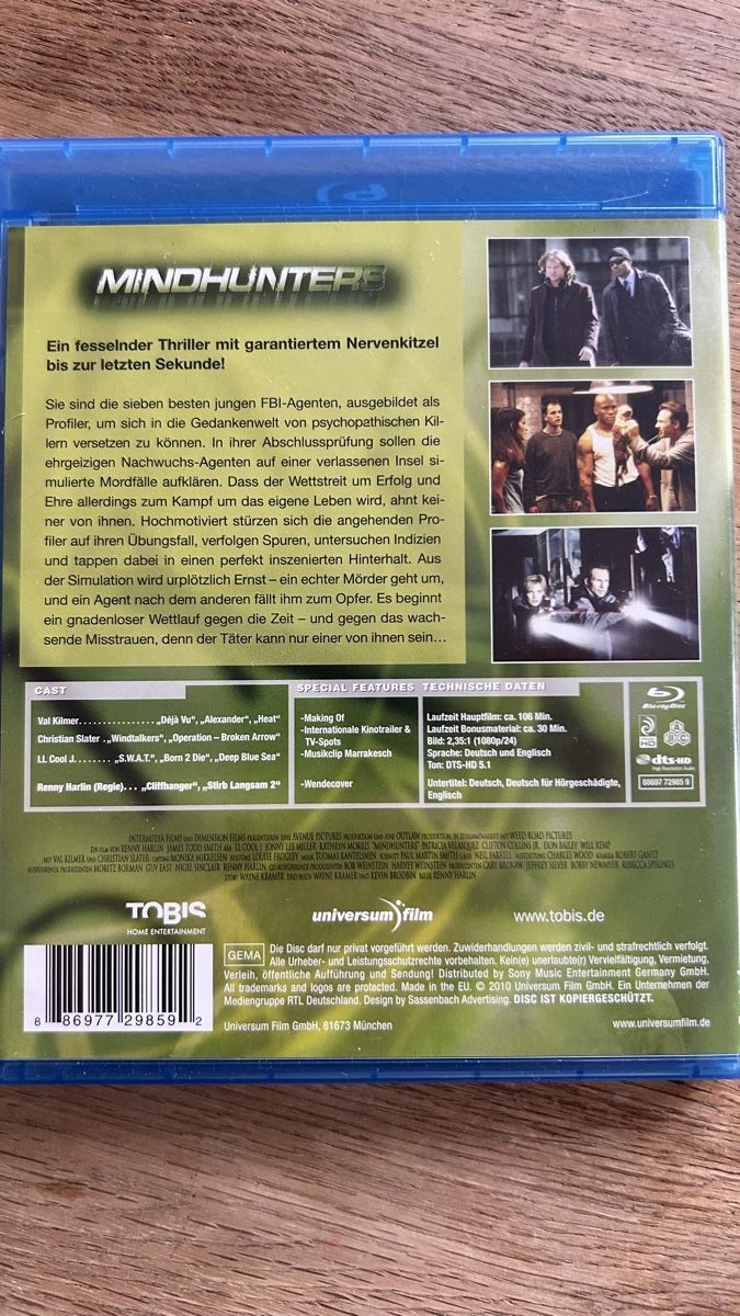 Tutti i DVDs: Mindhunters Blu-Ray Thriller - Every Second Counts! – Usato da Lugano venduto da bad_2t9b 1