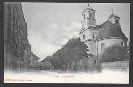 Olten Stadtkirche mit Baslerstrasse