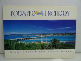 Australien Forster Tuncurry Postkarte Brücke Delphine