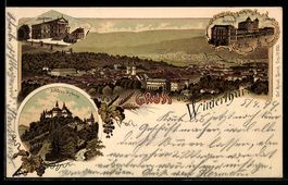 Litho Winterthur, Stadtansicht mit Schlo