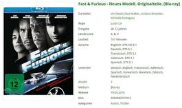 Fast & Furious 4 - Neues Modell - Originalteile [Blu-ray]