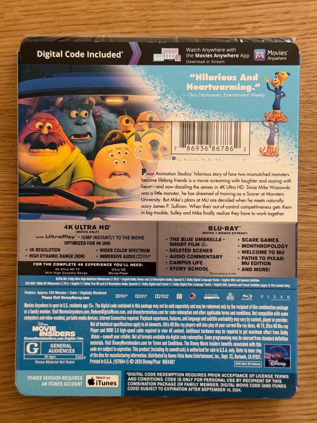 Tutti i DVDs: Monsters University 4k Bluray – Nuovo e nell'imballaggio originale da Wallisellen venduto da Art_Vendorlay 1